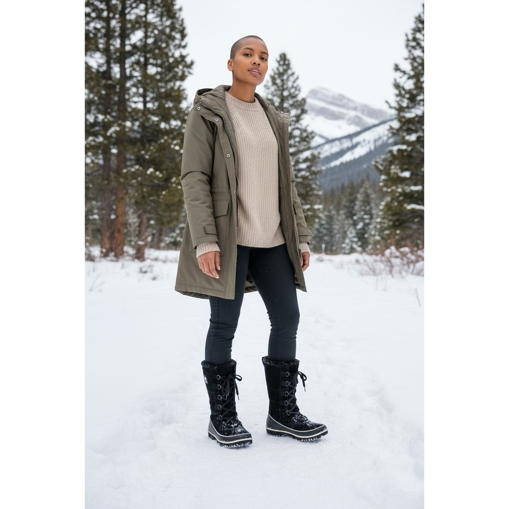 Sorel Joan of Arctic Tall Black Suede Waterproof Winter Snow Boots Womens Size 8